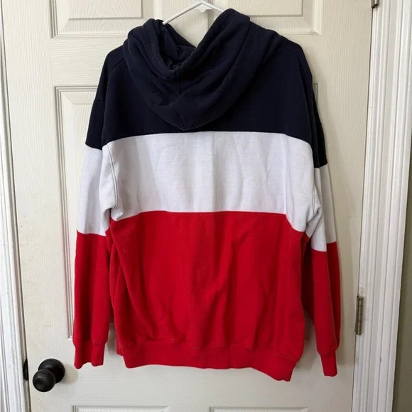 Fila Men's Tri-Color Hoodie in Red, White, and Blue - Picture 2 of 3